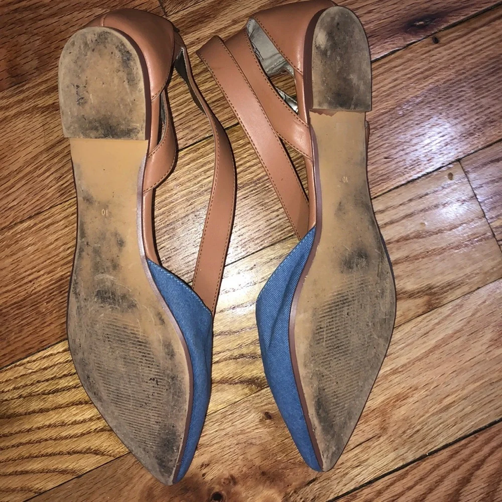 GUESS JEANS Logo hardware denim Jeans look flat Mary Jane shoes 10